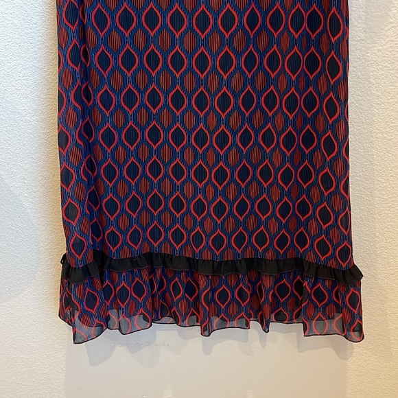 Kensie Geometric Cap Sleeve Shift Dress Size Large - Picture 2 of 7